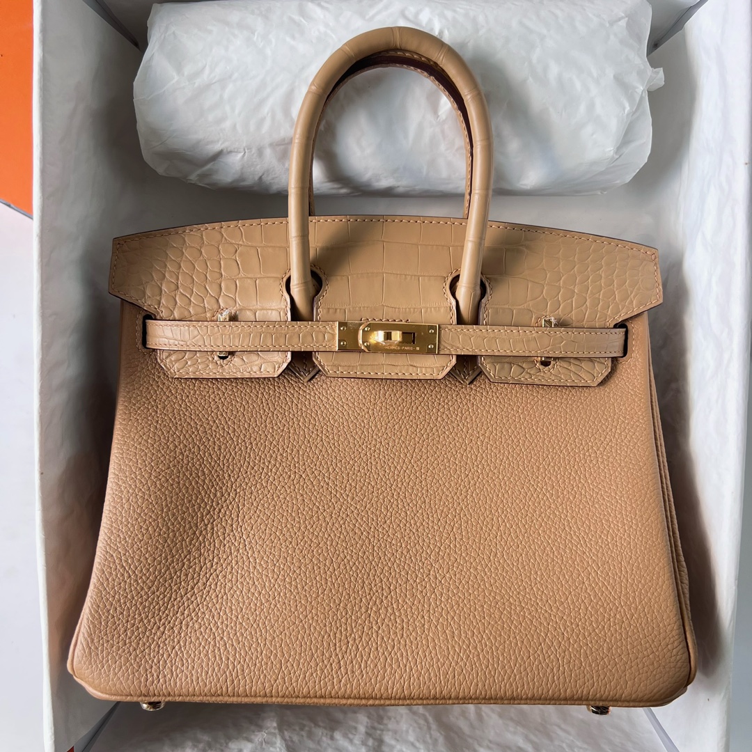 エルメス バーキン 25cm タッチ チャイ トゴ×クロコダイル