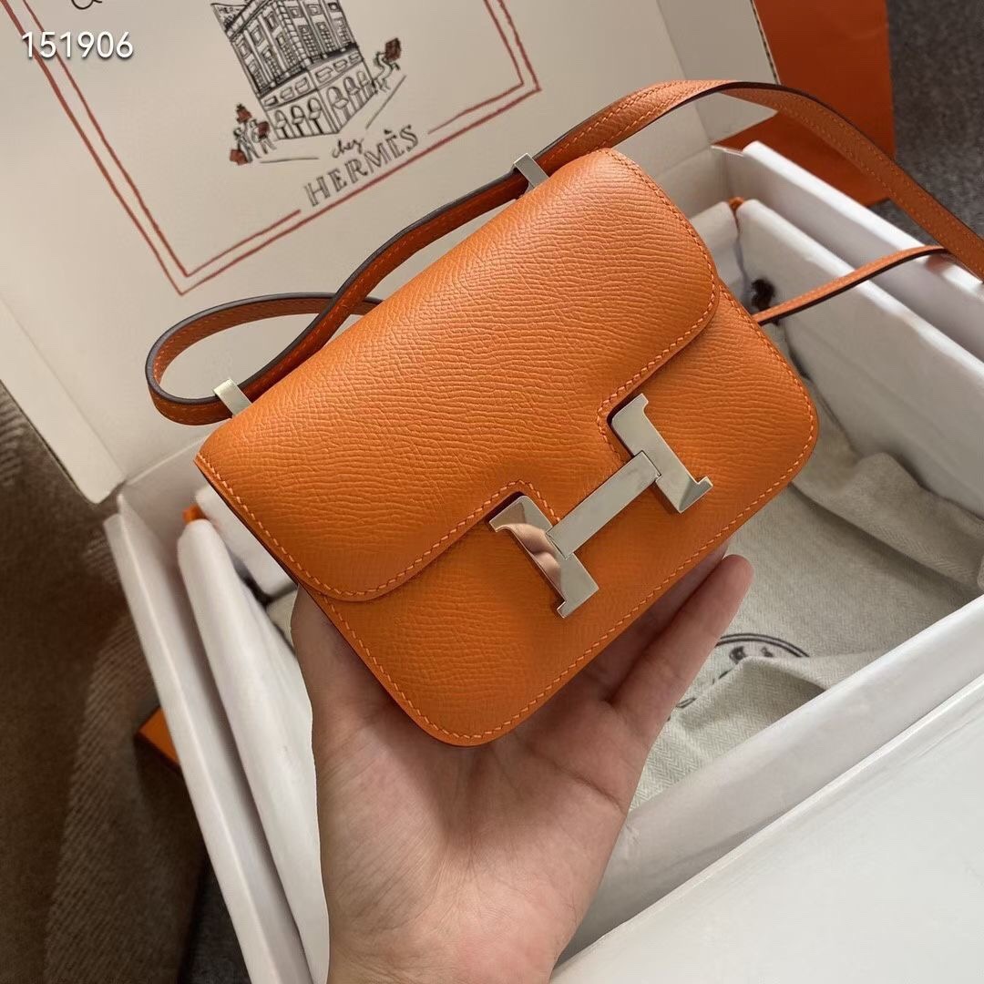 エルメス コンスタンス スリム オレンジ ヴォーエプソン シルバー金具
