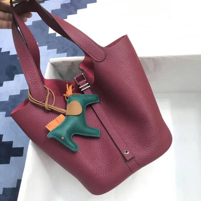 エルメス HERMES ピコタンロックPM U刻 ルージュアッシュ×GD金具