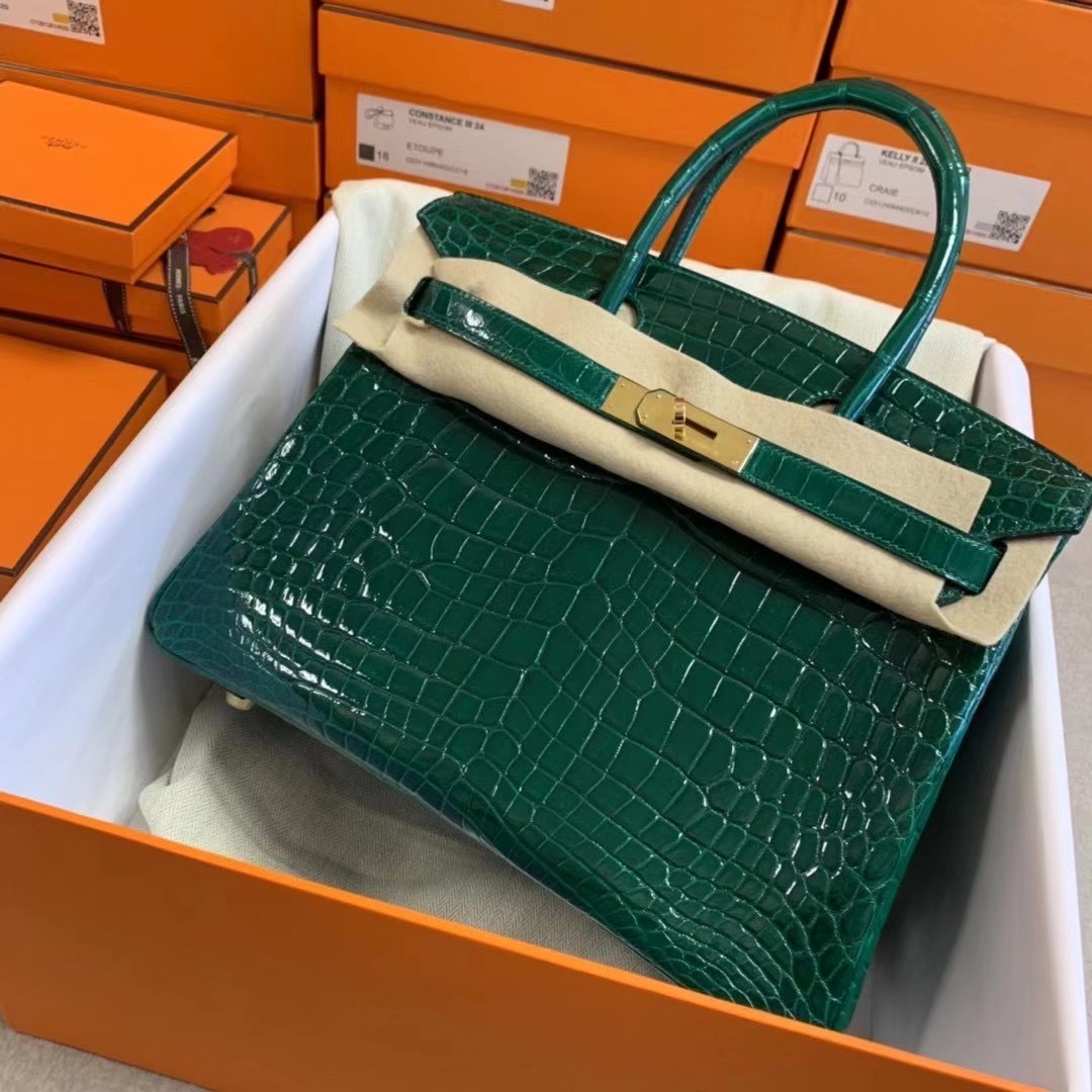 エルメス バーキン30 ヴェールエメラルド クロコダイル ニロティカス