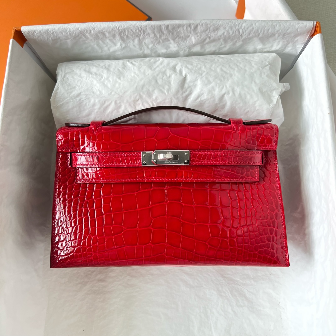 エルメス ポシェットケリー ブレイズ クロコダイル アリゲーターマット