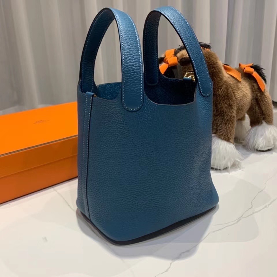 エルメス ピコタンロック PM 18 ブルージーン トリヨンクレマンス □Q刻印 エルメス ピコタンロック18/PM ニューブルージーン トリヨン