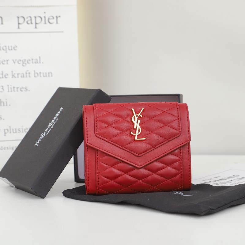 Yves Saint Laurent イヴ・サンローラン 財布 レッド YSL がま口