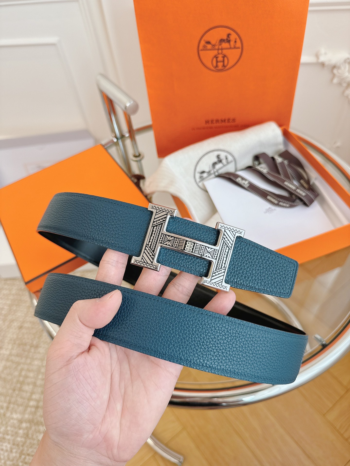 ★HERMES★エルメス★シルバーバックル★リバーシブルベルト★トゥアレグ HERMES ベルトバックル 《クイズ・トゥアレグ》 & リバーシブル