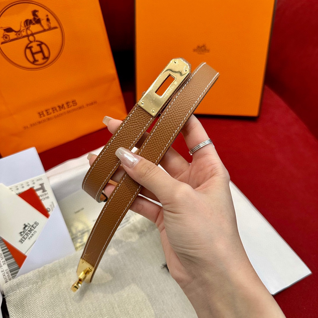 HERMES ケリーベルト 18cm ベルト ターンロック ゴールド ヴォー