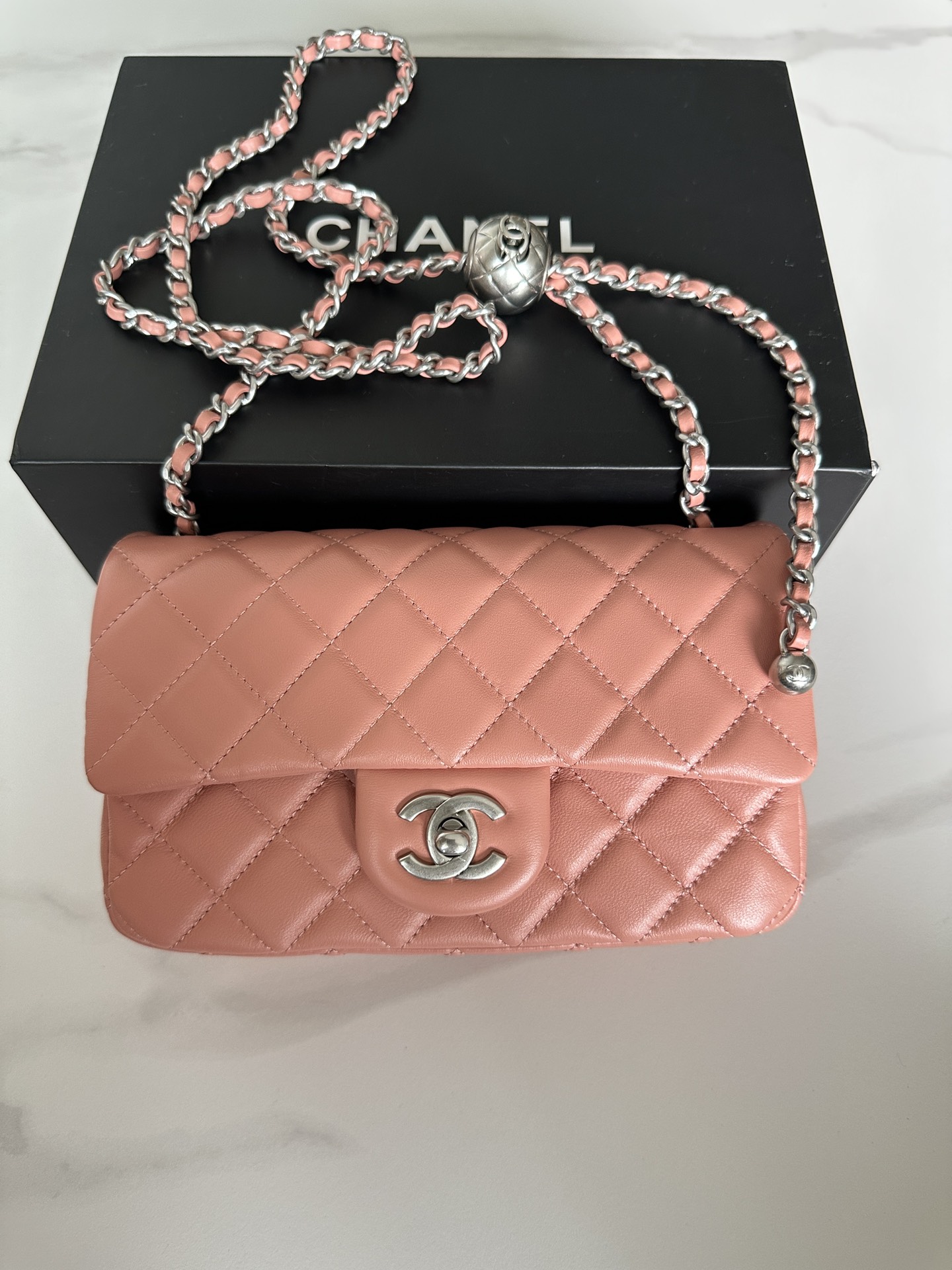 ❤️希少カラー❤️CHANEL シャネル マトラッセ サーモンピンク×シルバー 225.jpg