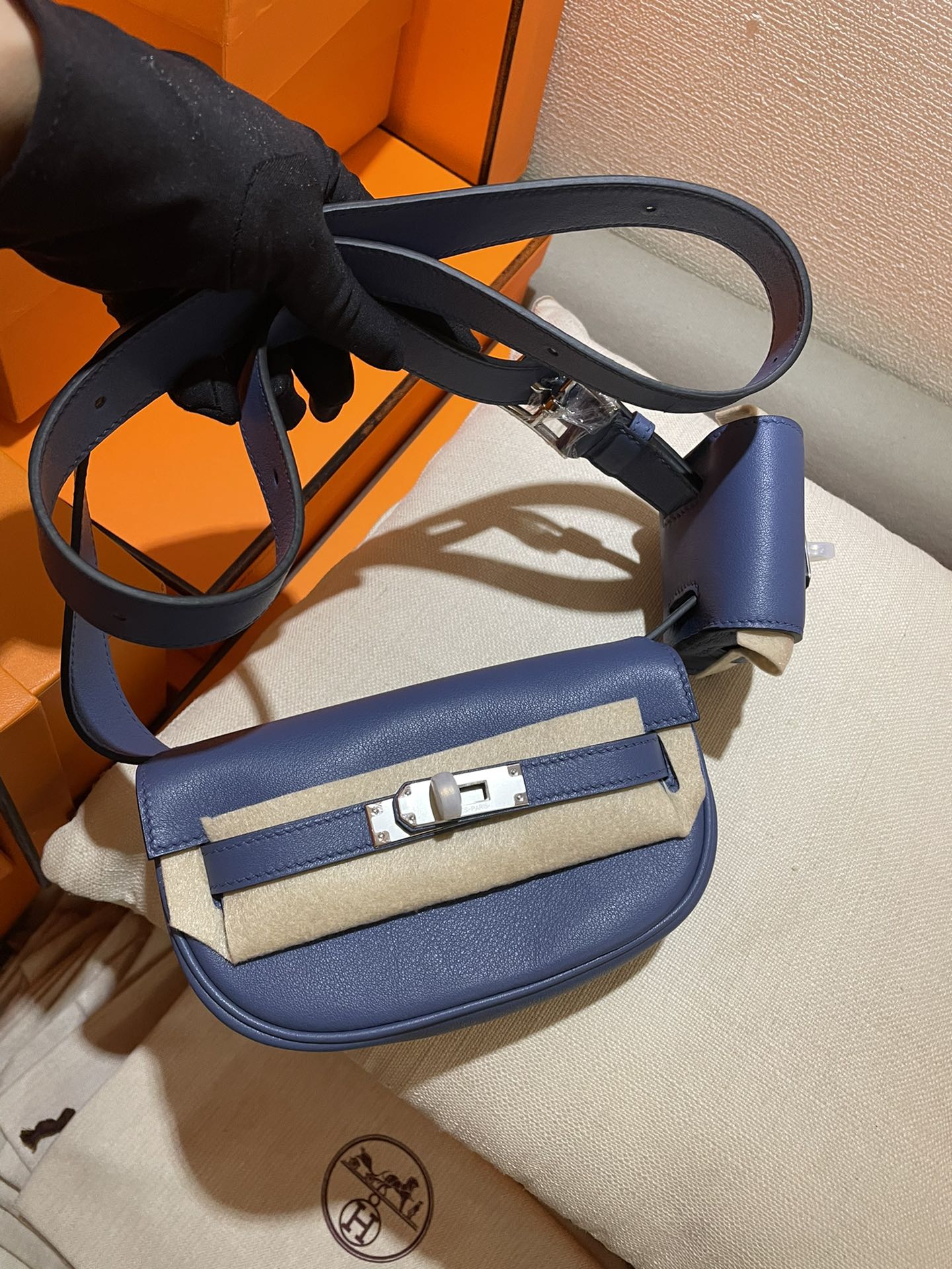 エルメス ケリームーブ ブルーアガット スイフト シルバー金具