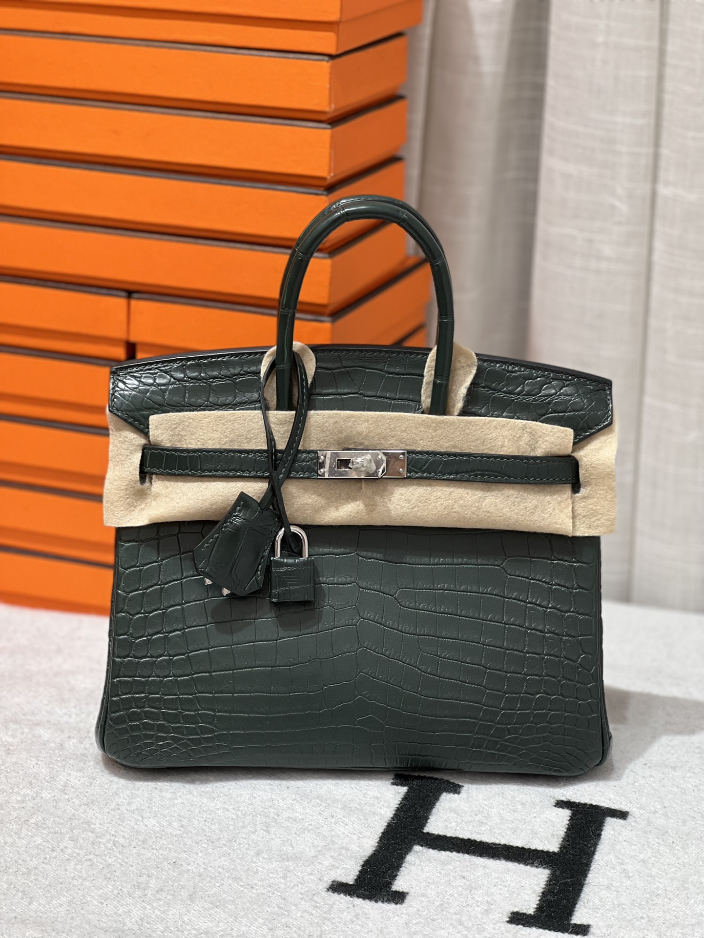 エルメス定価 HERMES バーキン25 ヴェールシプレ クロコダイル ニ