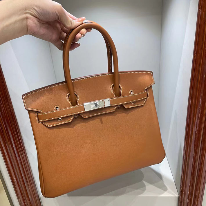 エルメス・バーキン専門店 H品 HERMES バーキン30 ゴールド スイフト シルバー金具 BX001 バーキン30 ゴールド - 画像 (7)