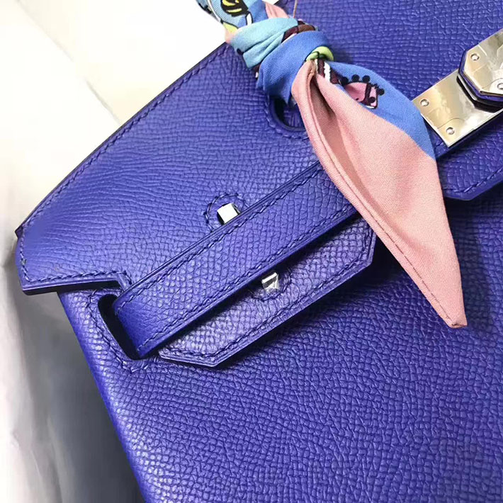 エルメス・バーキン専門店 H品 HERMES バーキン35 ブルーエレクトリック ヴォーエプソン シルバー金具 BC001 エルメスバーキンスーパーコピー - 画像 (6)