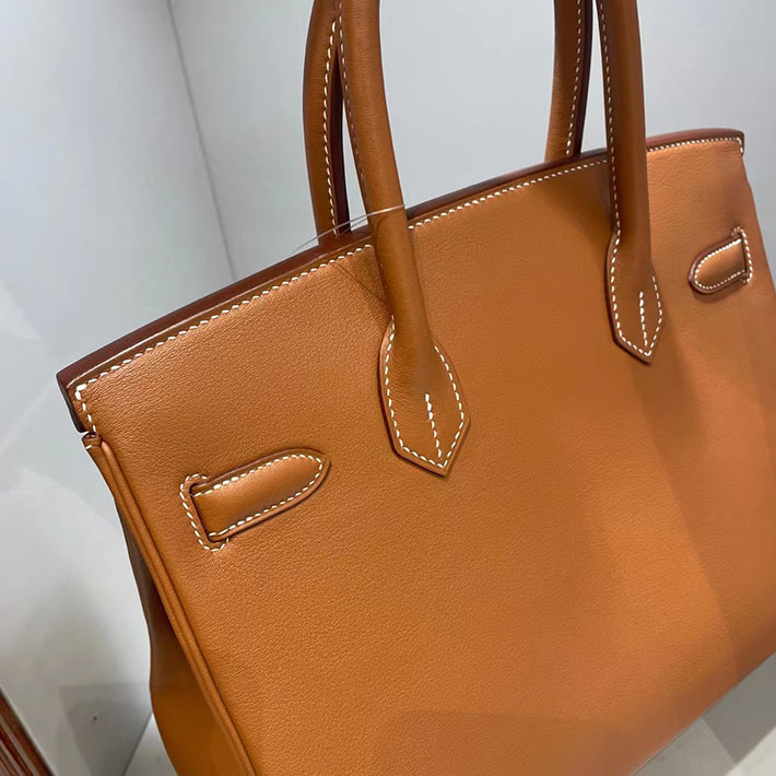 エルメス・バーキン専門店 H品 HERMES バーキン30 ゴールド スイフト シルバー金具 BX001 バーキン30 ゴールド - 画像 (6)