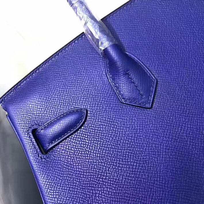 エルメス・バーキン専門店 H品 HERMES バーキン35 ブルーエレクトリック ヴォーエプソン シルバー金具 BC001 エルメスバーキンスーパーコピー - 画像 (4)
