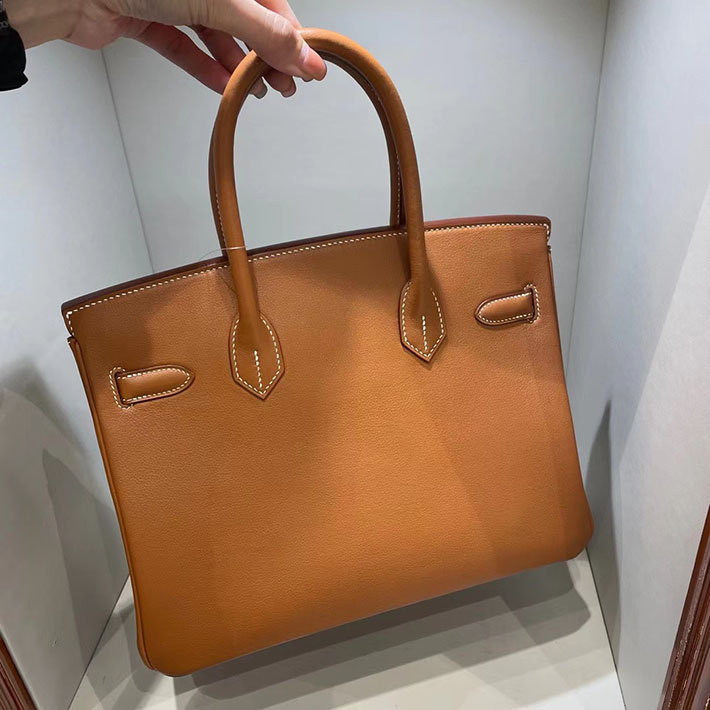 エルメス・バーキン専門店 H品 HERMES バーキン30 ゴールド スイフト シルバー金具 BX001 バーキン30 ゴールド - 画像 (4)