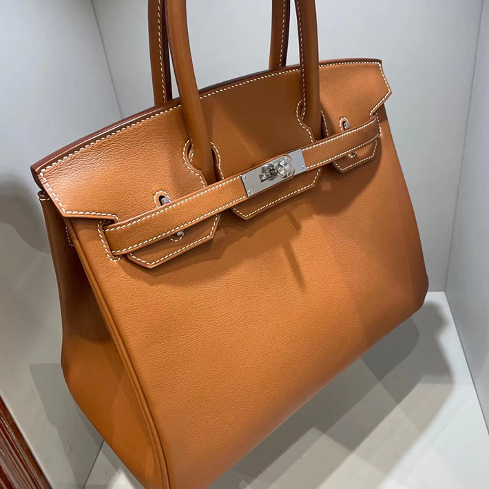 エルメス・バーキン専門店 H品 HERMES バーキン30 ゴールド スイフト シルバー金具 BX001 バーキン30 ゴールド - 画像 (3)