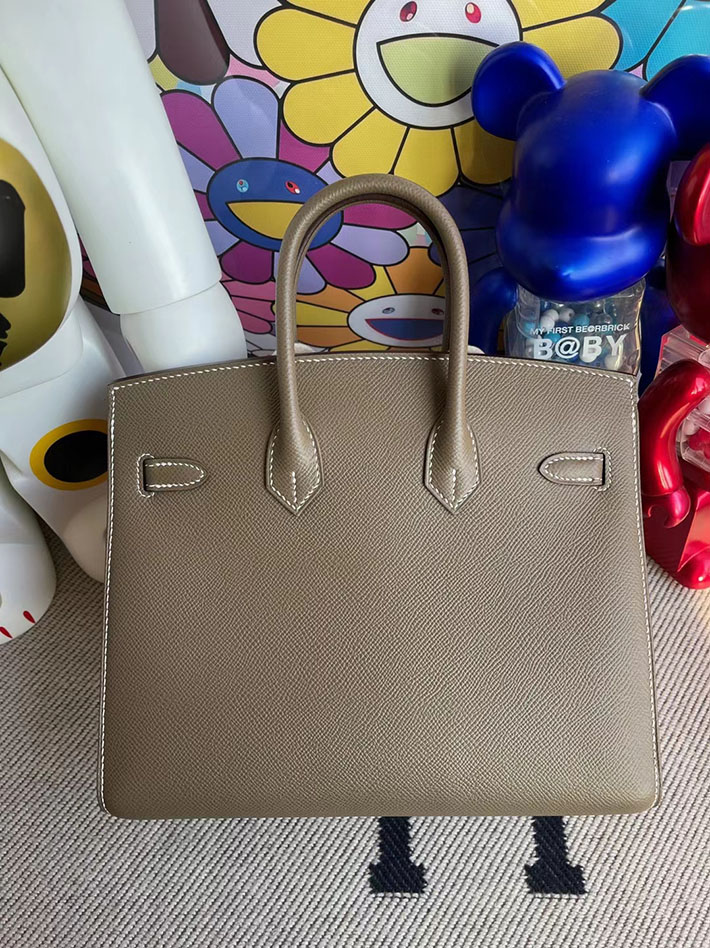エルメス・バーキン専門店 HERMES バーキン25 外縫い エトゥープ ヴォーエプソン ゴールド金具 BZ001 エルメス バーキン 定価 - 画像 (2)