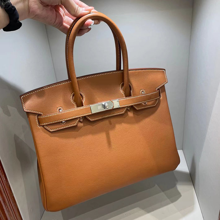 エルメス・バーキン専門店 H品 HERMES バーキン30 ゴールド スイフト シルバー金具 BX001 バーキン30 ゴールド - 画像 (2)