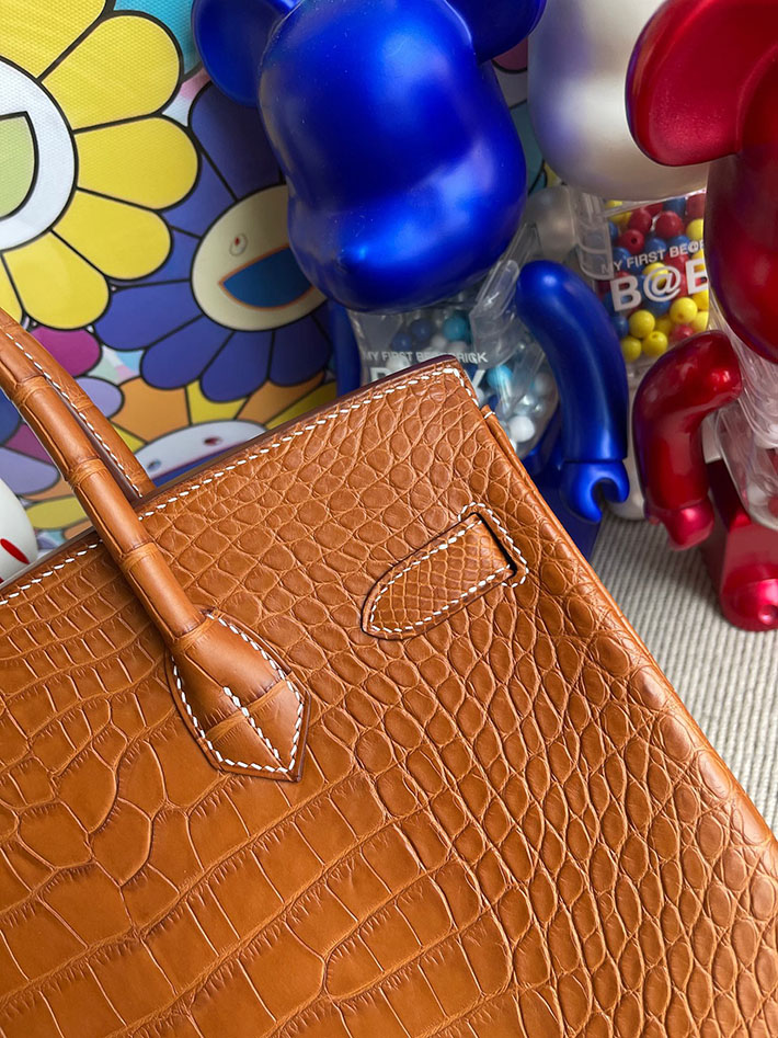エルメス・バーキン専門店 H品 HERMES バーキン30 ゴールド クロコダイル アリゲーターマット ゴールド金具 BX002 バーキン30 クロコ 定価 - 画像 (4)