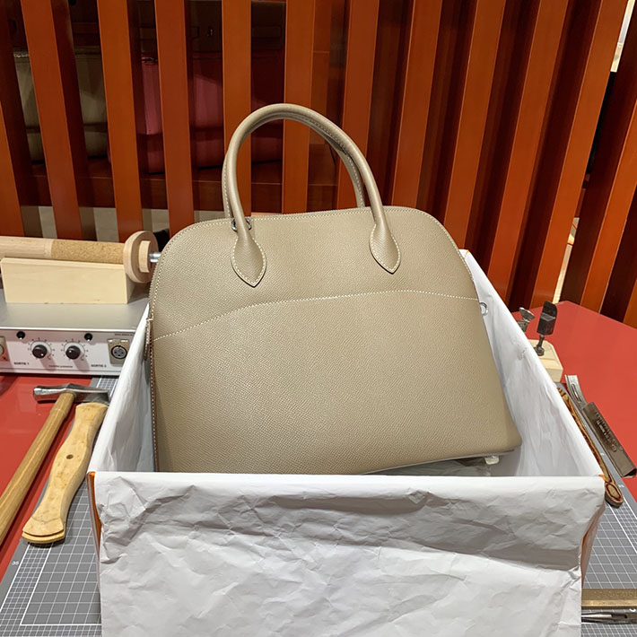 エルメス・ボリード専門店 H品 HERMES ボリード 31cm エトゥープ ヴォーエプソン シルバー金具 BB003 ボリード31 エトゥープ - 画像 (6)