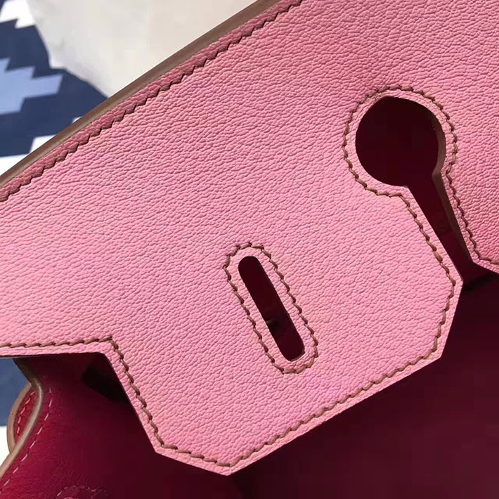 エルメス・バーキン専門店 H品 HERMES バーキン35 パーソナルオーダー ピンク/ローズティリアン シェブルミゾル シルバー金具 BC003 エルメスバーキン35コピー - 画像 (5)