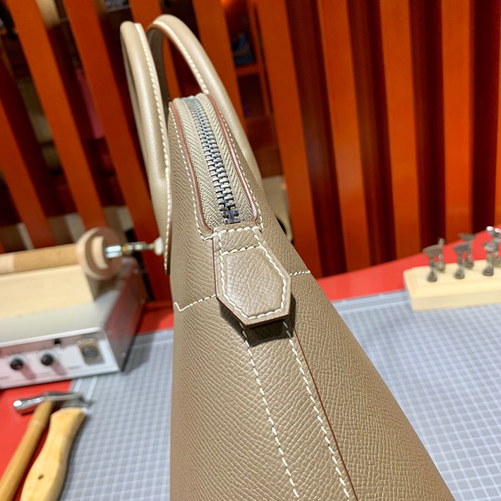 エルメス・ボリード専門店 H品 HERMES ボリード 31cm エトゥープ ヴォーエプソン シルバー金具 BB003 ボリード31 エトゥープ - 画像 (3)
