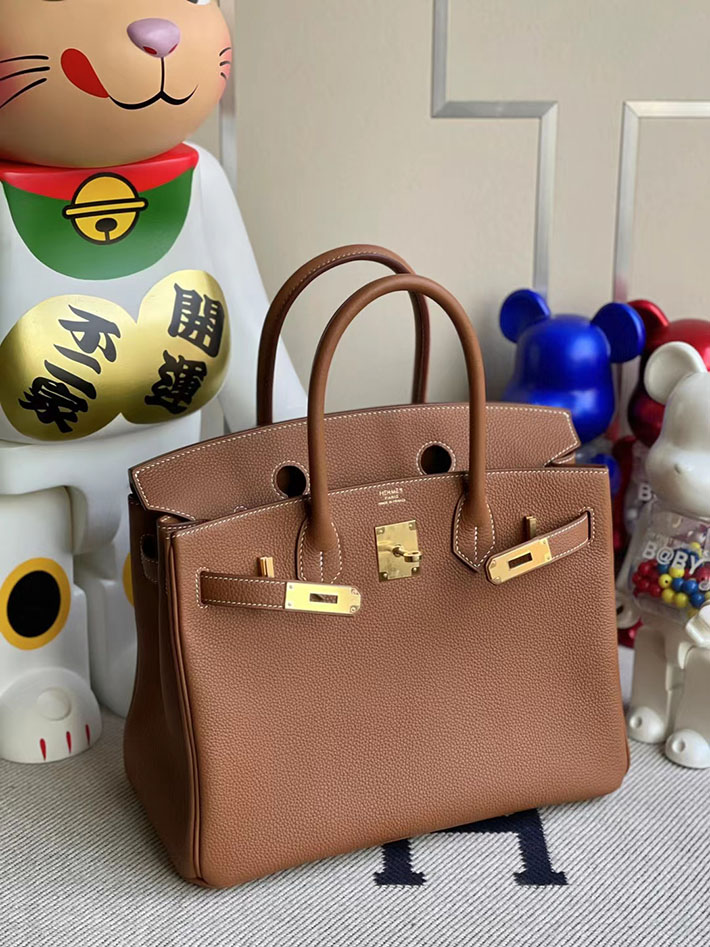エルメス・バーキン専門店 H品 HERMES バーキン30 ゴールド トリヨンクレマンス ゴールド金具 BX005 エルメス バーキン 30 ゴールド - 画像 (6)