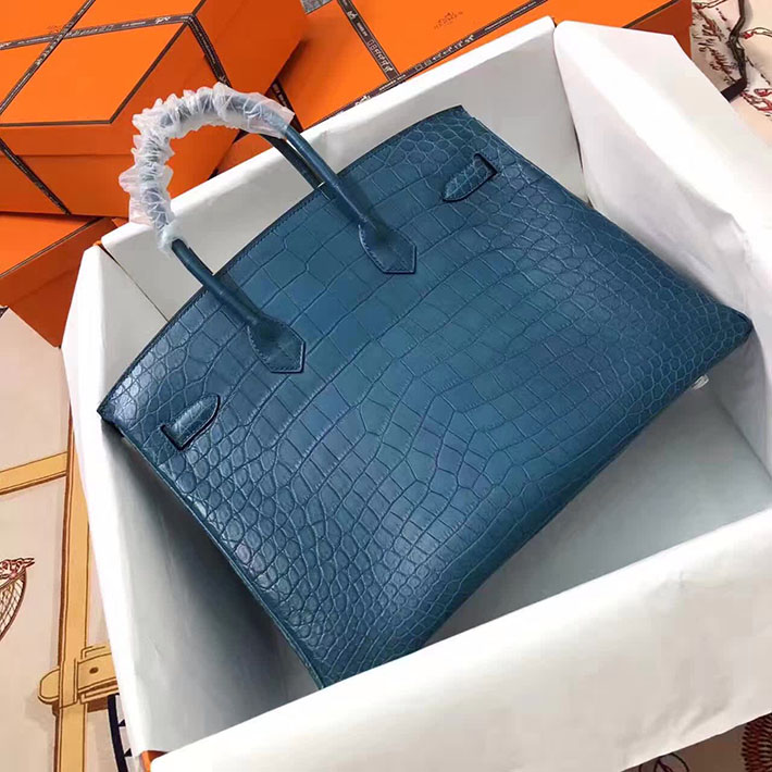 エルメス・バーキン専門店 H品 HERMES バーキン35 コルヴェール クロコダイル アリゲーターマット シルバー金具 BC005 バーキン35 クロコ - 画像 (6)