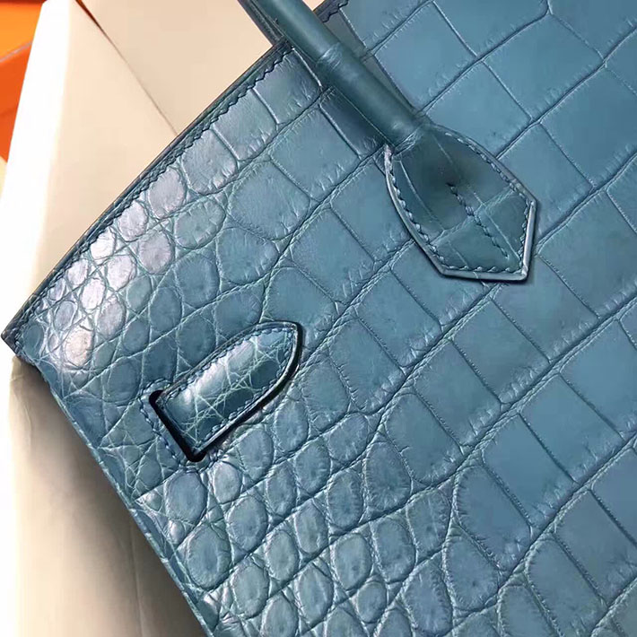 エルメス・バーキン専門店 H品 HERMES バーキン35 コルヴェール クロコダイル アリゲーターマット シルバー金具 BC005 バーキン35 クロコ - 画像 (5)