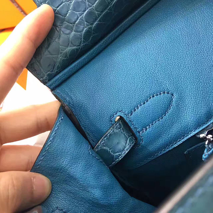 エルメス・バーキン専門店 H品 HERMES バーキン35 コルヴェール クロコダイル アリゲーターマット シルバー金具 BC005 バーキン35 クロコ - 画像 (3)