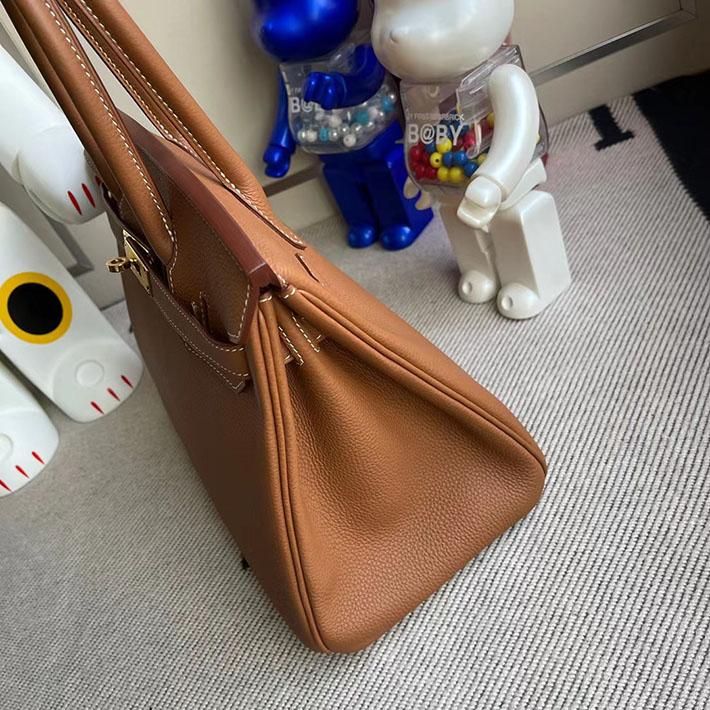 エルメス・バーキン専門店 H品 HERMES バーキン30 ゴールド トリヨンクレマンス ゴールド金具 BX005 エルメス バーキン 30 ゴールド - 画像 (3)