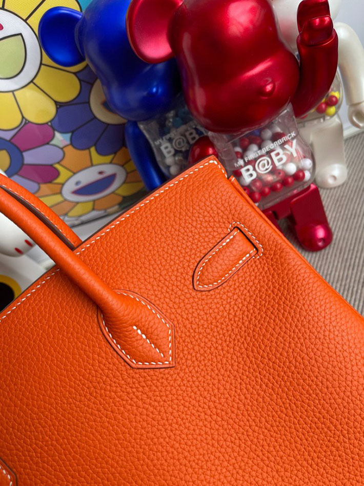 エルメス・バーキン専門店 H品 HERMES バーキン30 オレンジポピー トゴ ゴールド金具 BX006 エルメス バーキン30 スーパーコピー - 画像 (6)