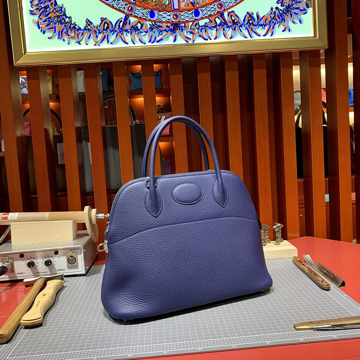 エルメス・ボリード専門店 H品 HERMES ボリード 31cm ブルーブライトン トゴ シルバー金具 BB006 エルメス ボリード 定価 - 画像 (6)