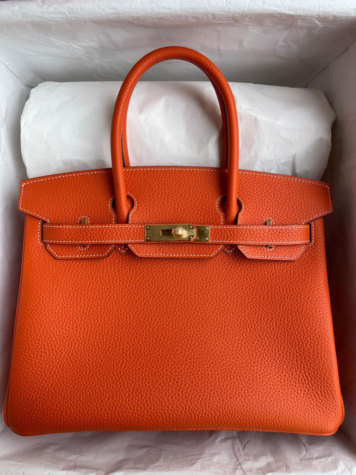 エルメス・バーキン専門店 H品 HERMES バーキン30 オレンジポピー トゴ ゴールド金具 BX006 エルメス バーキン30 スーパーコピー - 画像 (4)