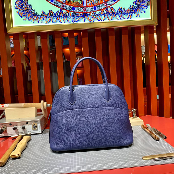エルメス・ボリード専門店 H品 HERMES ボリード 31cm ブルーブライトン トゴ シルバー金具 BB006 エルメス ボリード 定価 - 画像 (2)