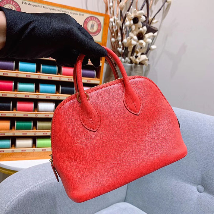 エルメス・ボリード専門店 H品 HERMES ボリード1923 ミニ シェブルミゾル ルージュトマト ゴールド金具 BN007 エルメス ボリード1923 ミニ - 画像 (8)