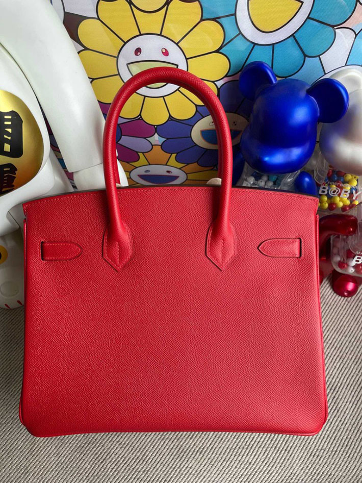 エルメス・バーキン専門店 H品 HERMES バーキン30 ルージュヴィフ ヴォーエプソン ゴールド金具 BX007 エルメス バッグ コピー - 画像 (4)