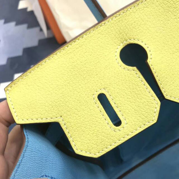 エルメス・バーキン専門店 H品 HERMES バーキン35 ピンク/スフレ/ブルーパラダイス シェブルミゾル ゴールド金具 BC007 エルメス バッグ セール - 画像 (5)