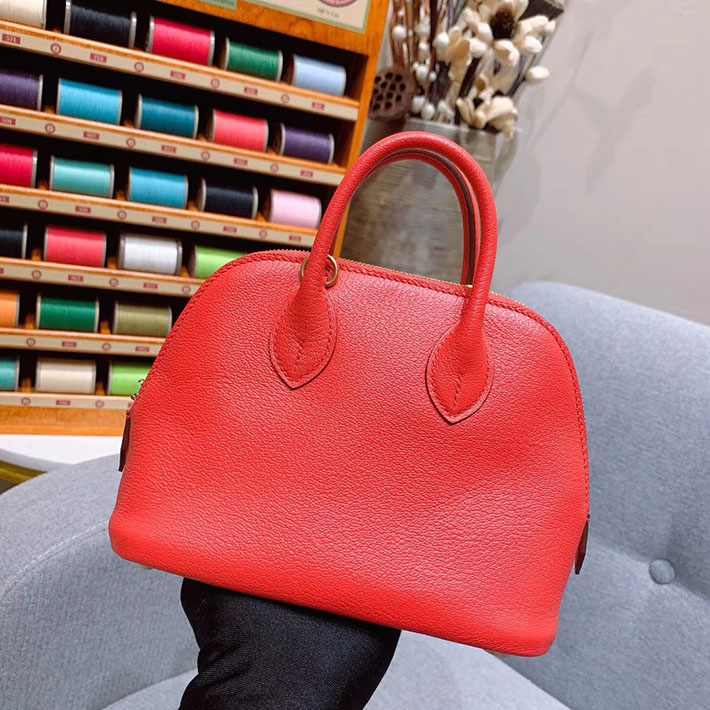 エルメス・ボリード専門店 H品 HERMES ボリード1923 ミニ シェブルミゾル ルージュトマト ゴールド金具 BN007 エルメス ボリード1923 ミニ - 画像 (7)