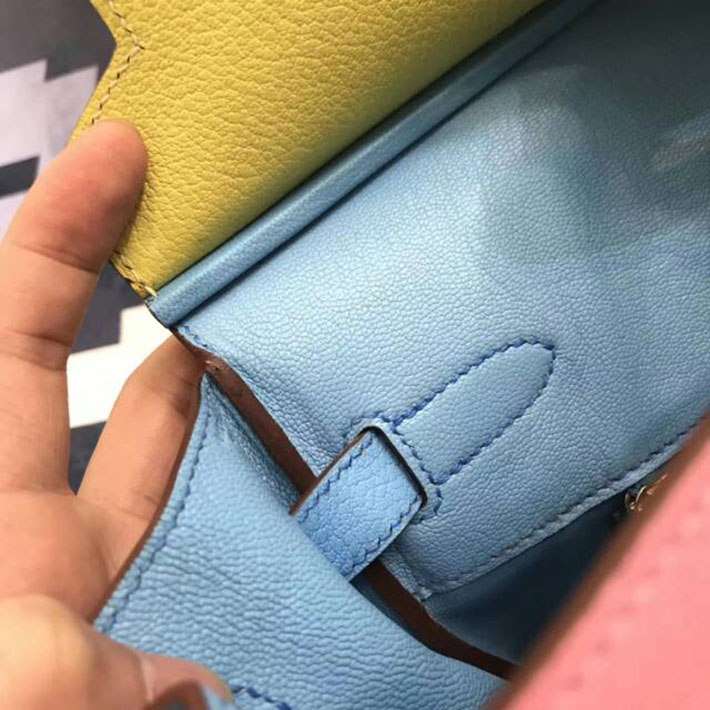 エルメス・バーキン専門店 H品 HERMES バーキン35 ピンク/スフレ/ブルーパラダイス シェブルミゾル ゴールド金具 BC007 エルメス バッグ セール - 画像 (4)