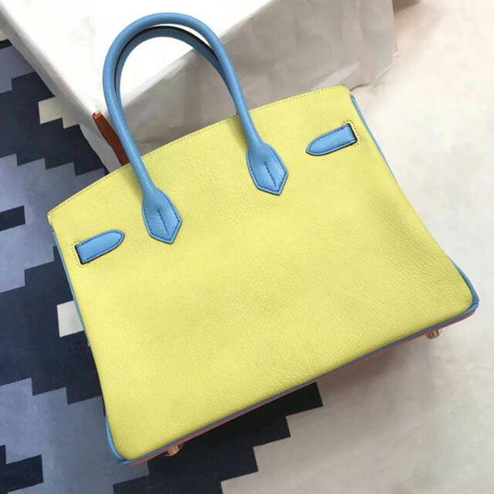 エルメス・バーキン専門店 H品 HERMES バーキン35 ピンク/スフレ/ブルーパラダイス シェブルミゾル ゴールド金具 BC007 エルメス バッグ セール - 画像 (2)