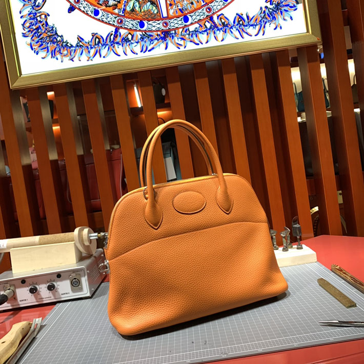 エルメス・ボリード専門店 H品 HERMES ボリード 31cm オレンジ トゴ シルバー金具 BB008 エルメス ボリード31 セール - 画像 (8)