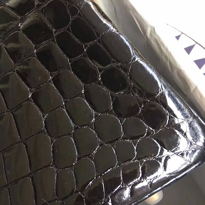 エルメス・バーキン専門店 H品 HERMES バーキン35 ブラック クロコダイル ニロティカスマット ゴールド金具 BC008 エルメス バッグ クロコ - 画像 (5)