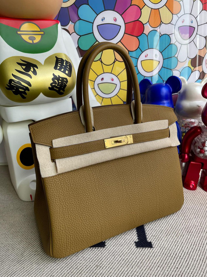 エルメス・バーキン専門店 H品 HERMES バーキン30 ビスキュイ トリヨンクレマンス ゴールド金具 BX009 エルメス バッグ 値段 - 画像 (5)