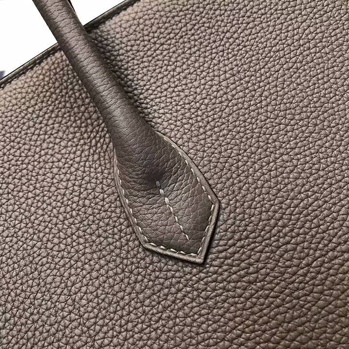 エルメス・バーキン専門店 H品 HERMES バーキンクラブ 35 ヴェールグリス/グラファイト フィヨルド/オットマン シルバー金具 BC009 エルメス バッグ アウトレット - 画像 (3)