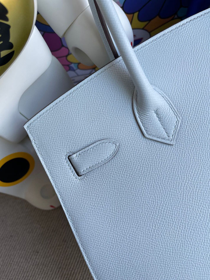 エルメス・バーキン専門店 H品 HERMES バーキン30 外縫い ブルーラン ヴォーエプソン シルバー金具 BX010 エルメスバッグ 安い順 - 画像 (3)