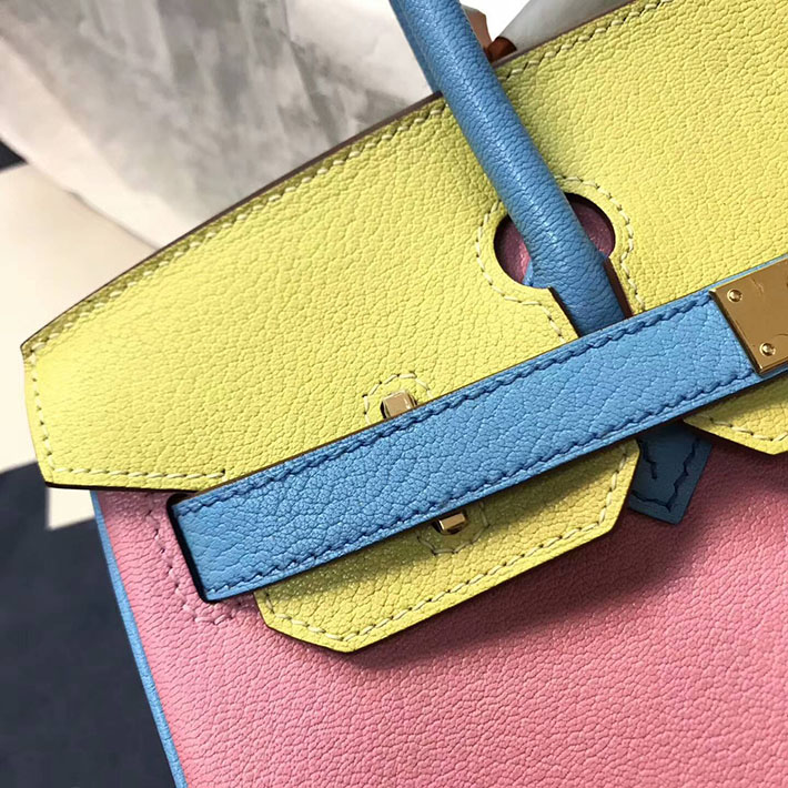 エルメス・バーキン専門店 H品 HERMES バーキン35 ピンク/スフレ/ブルーパラダイス シェブルミゾル シルバー金具 BC010 エルメス バッグ 安い - 画像 (7)