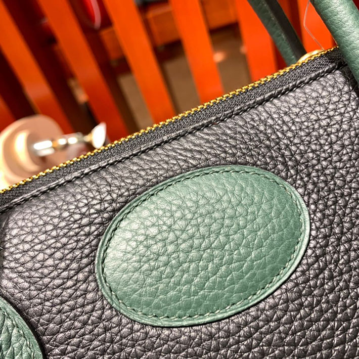エルメス・ボリード専門店 H品 HERMES ボリード 31cm ブラック×マラカイト トゴ ゴールド金具 BB010 エルメス ボリード31 アウトレット - 画像 (8)