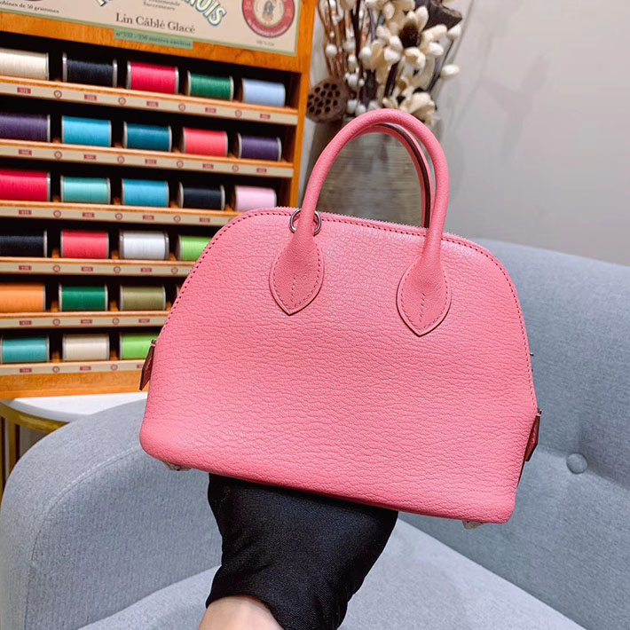 エルメス・ボリード専門店 H品 HERMES ボリード1923 ミニ シェブルミゾル ローズコンフェッティ シルバー金具 BN010 ボリード ミニ セール - 画像 (7)