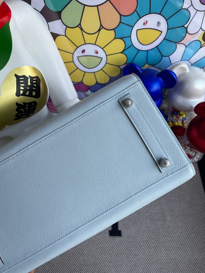 エルメス・バーキン専門店 H品 HERMES バーキン30 外縫い ブルーラン ヴォーエプソン シルバー金具 BX010 エルメスバッグ 安い順 - 画像 (2)