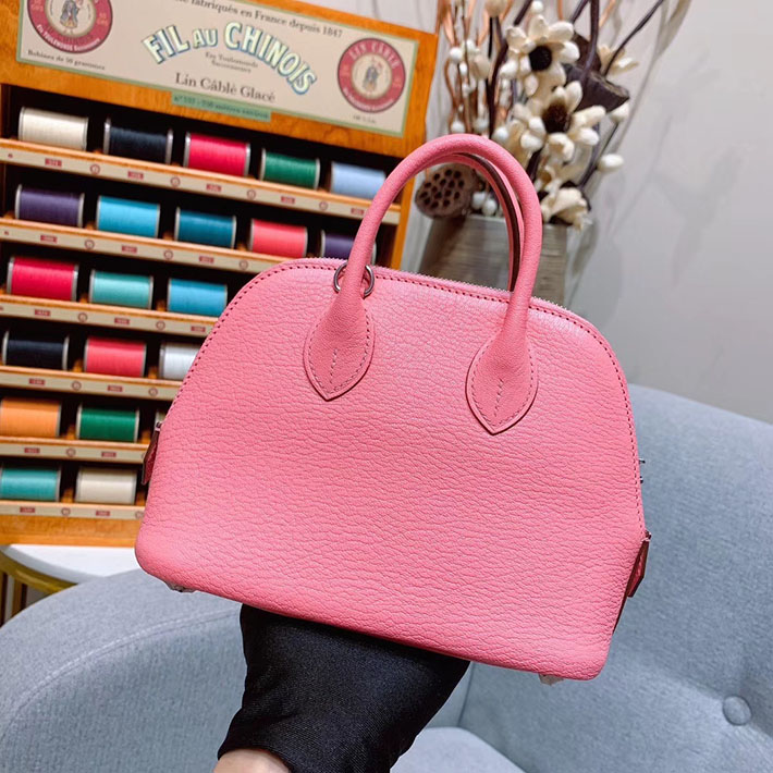 エルメス・ボリード専門店 H品 HERMES ボリード1923 ミニ シェブルミゾル ローズコンフェッティ シルバー金具 BN010 ボリード ミニ セール - 画像 (6)