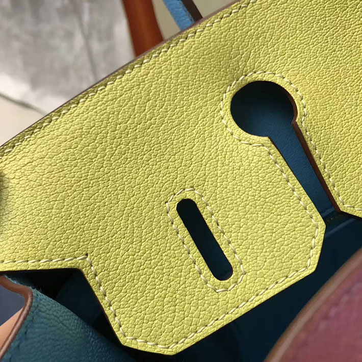 エルメス・バーキン専門店 H品 HERMES バーキン35 ピンク/スフレ/ブルーパラダイス シェブルミゾル シルバー金具 BC010 エルメス バッグ 安い - 画像 (5)